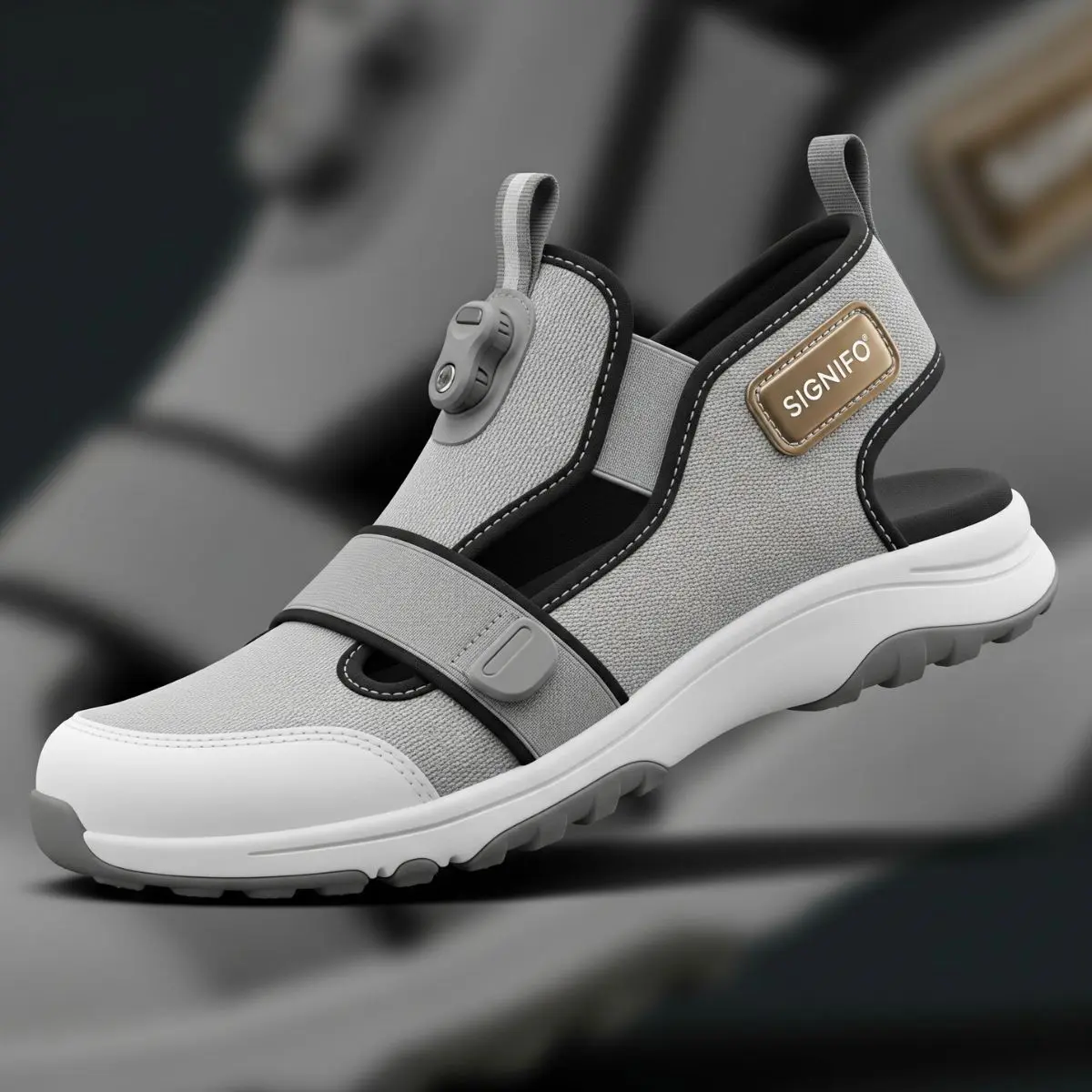 Konsep Desain SIGNIFO Pulserun: Aplikasi Kain Kanvas Polyester Pastel Gray